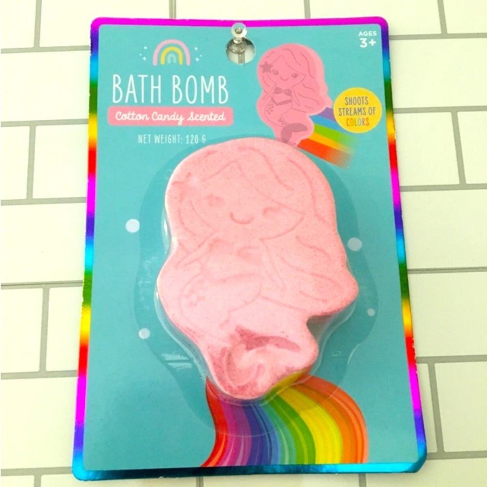 Pink Mermaid Bath bomb Cotton Candy Scented large